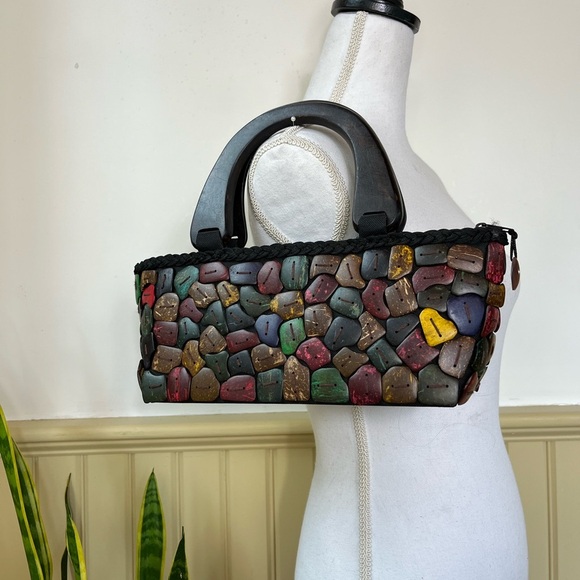 Hawaiian Coconut Shell Clutch Vacation Purse Resort Handbag Fun & Unique! - Picture 1 of 8